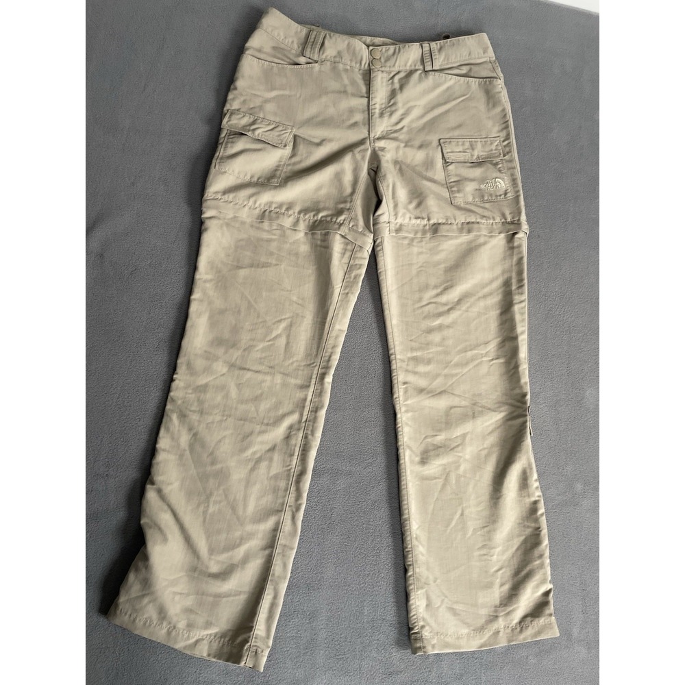 The North Face Convertible Hiking Pants Women size 12 Tan‎ Khaki Outdoor 33x30